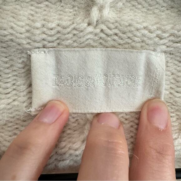 Zadig & Voltaire Daphne Women's Small Cardigan Quilted Knit Alpaca Blend Open - Picture 5 of 11